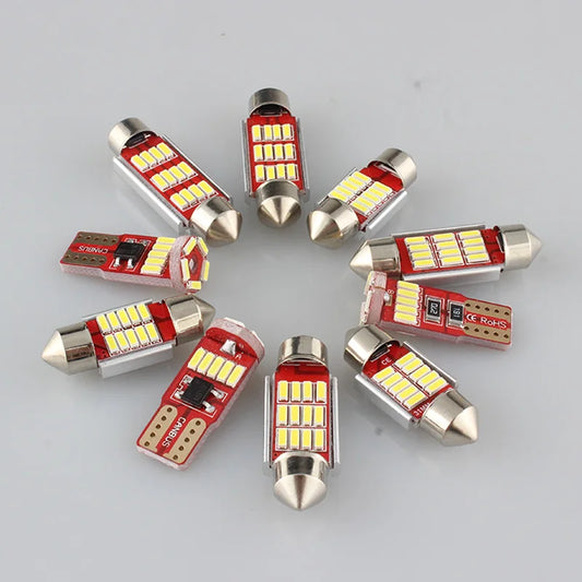 12pcs White Canbus No Error LED Interior Reading Dome Map Light Bulbs Kit For 2005-2012 Seat Leon MK2 1P 1P1 Car Accessories