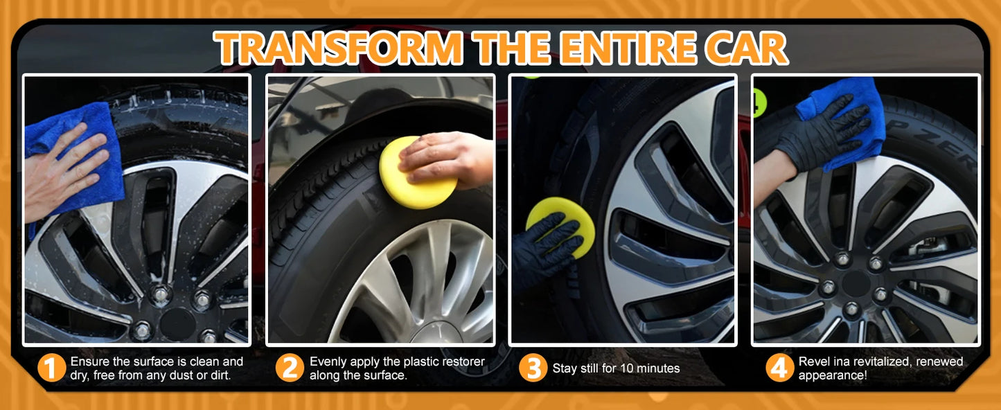 Black Shining Tire Wax - Long-Lasting, Durable Protection and Brightening, Suitable for Car, Bike and Motorcycle Tires - Prevent