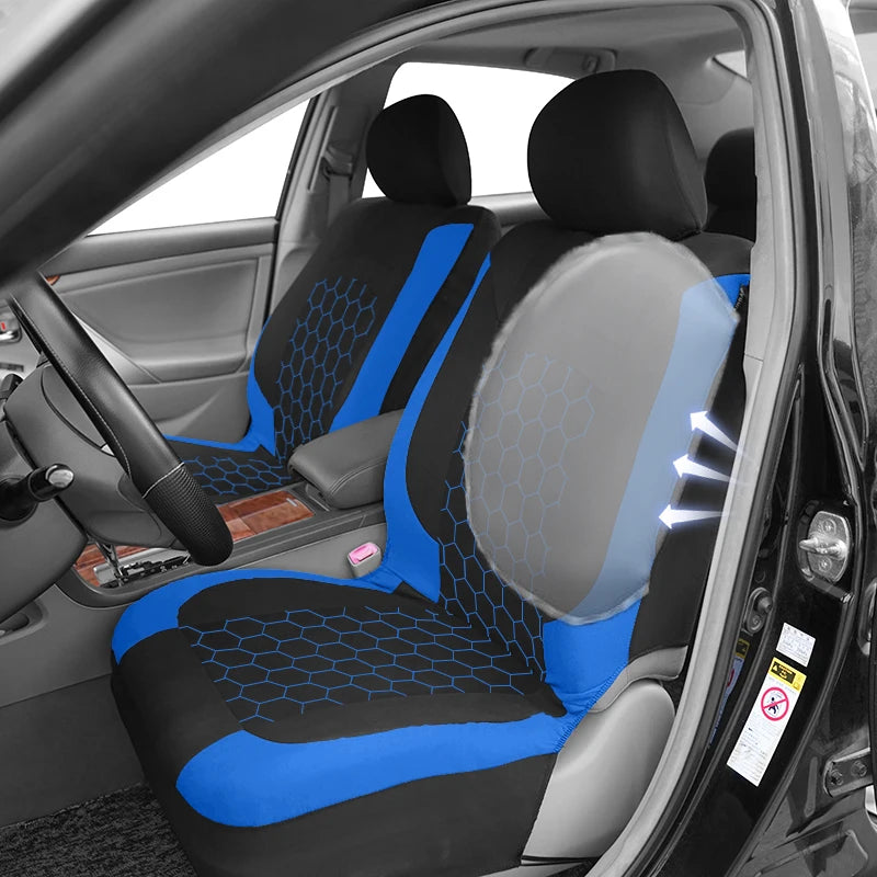 AUTO PLUS Universal Car Seat Covers Fit For Most Car Suv Truck Vans With Hexagonal Embroidery Car Accessories Interior