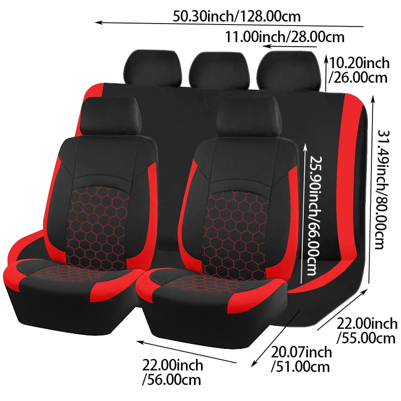 AUTO PLUS Universal Car Seat Covers Fit For Most Car Suv Truck Vans With Hexagonal Embroidery Car Accessories Interior