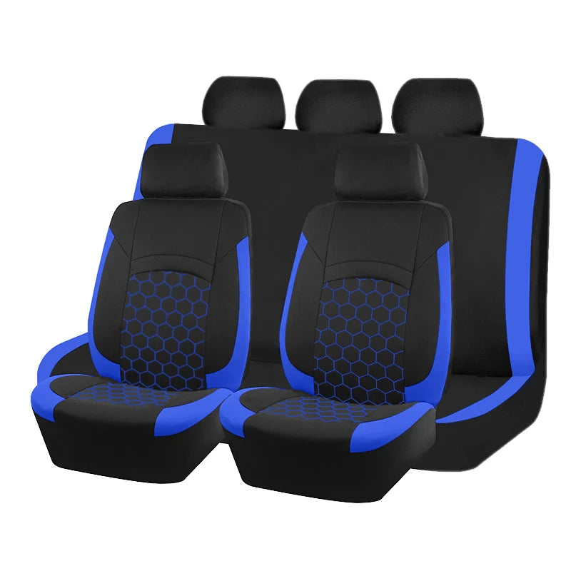 AUTO PLUS Universal Car Seat Covers Fit For Most Car Suv Truck Vans With Hexagonal Embroidery Car Accessories Interior