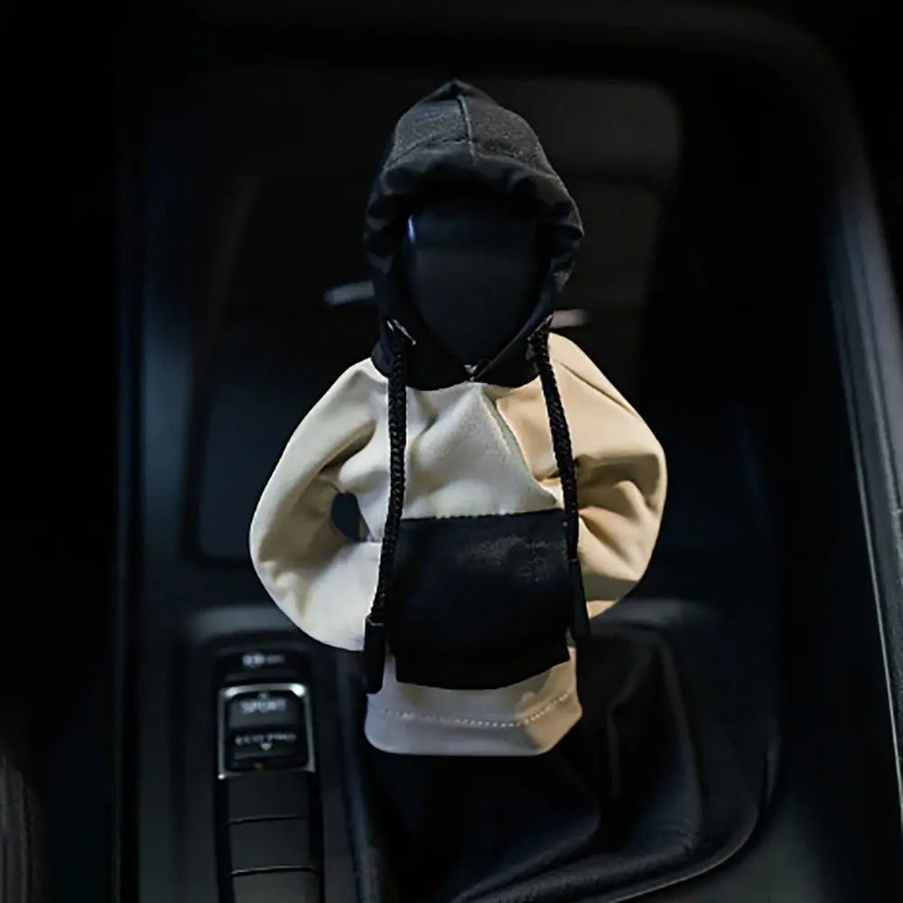 Creative Hoodie Car Gear Shift Cover Color Stitching Hoodie Car Interior Cotton Gear Shift Knob Hoodie Cover Car