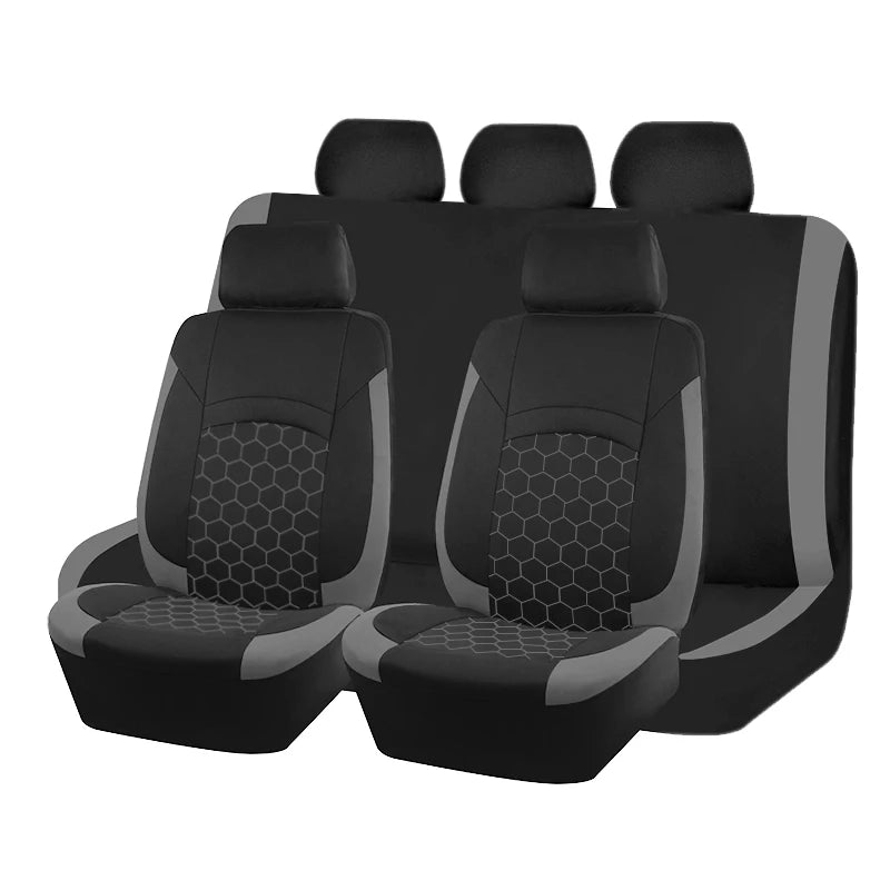AUTO PLUS Universal Car Seat Covers Fit For Most Car Suv Truck Vans With Hexagonal Embroidery Car Accessories Interior