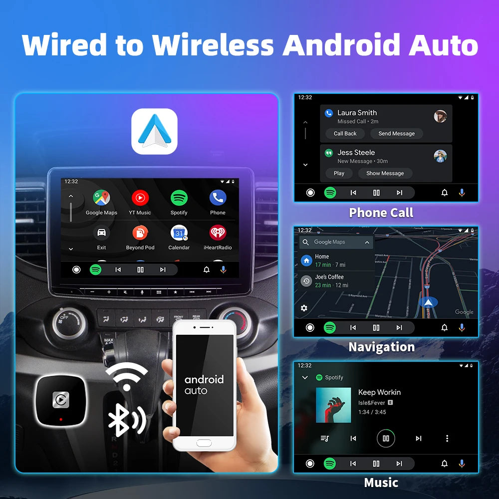 Wireless 2 in1 Carplay Adapter for Android iPhone Auto Wired to Wireless AI Box USB Connection For Volvo Benz Mg Kia Chery VW