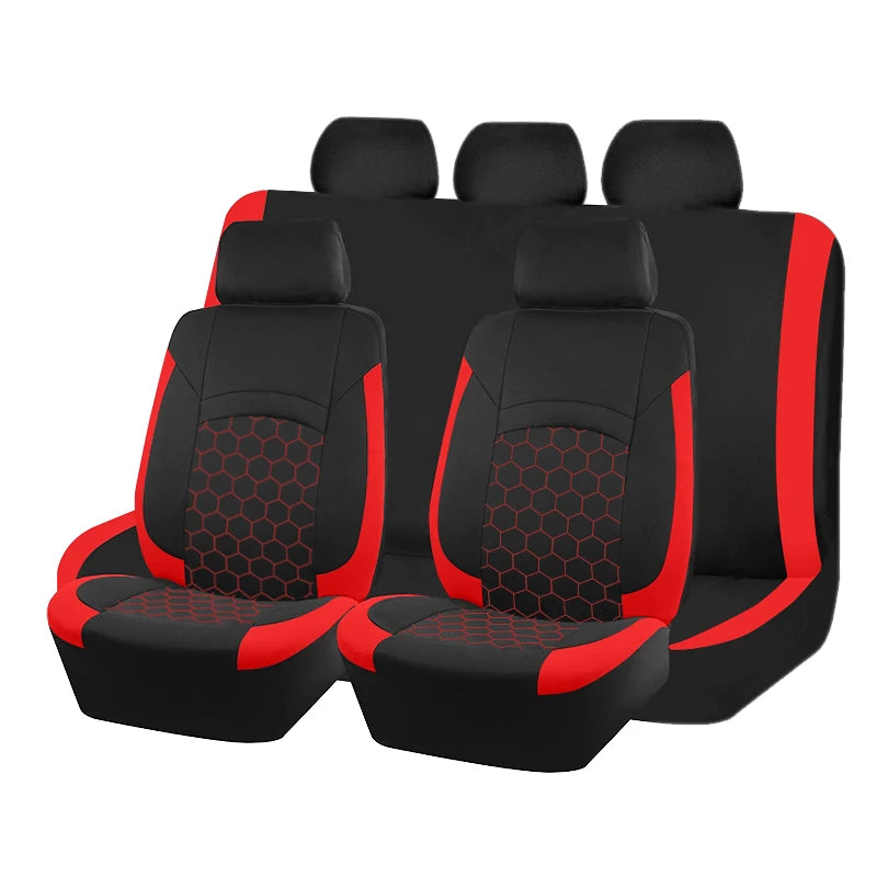 AUTO PLUS Universal Car Seat Covers Fit For Most Car Suv Truck Vans With Hexagonal Embroidery Car Accessories Interior