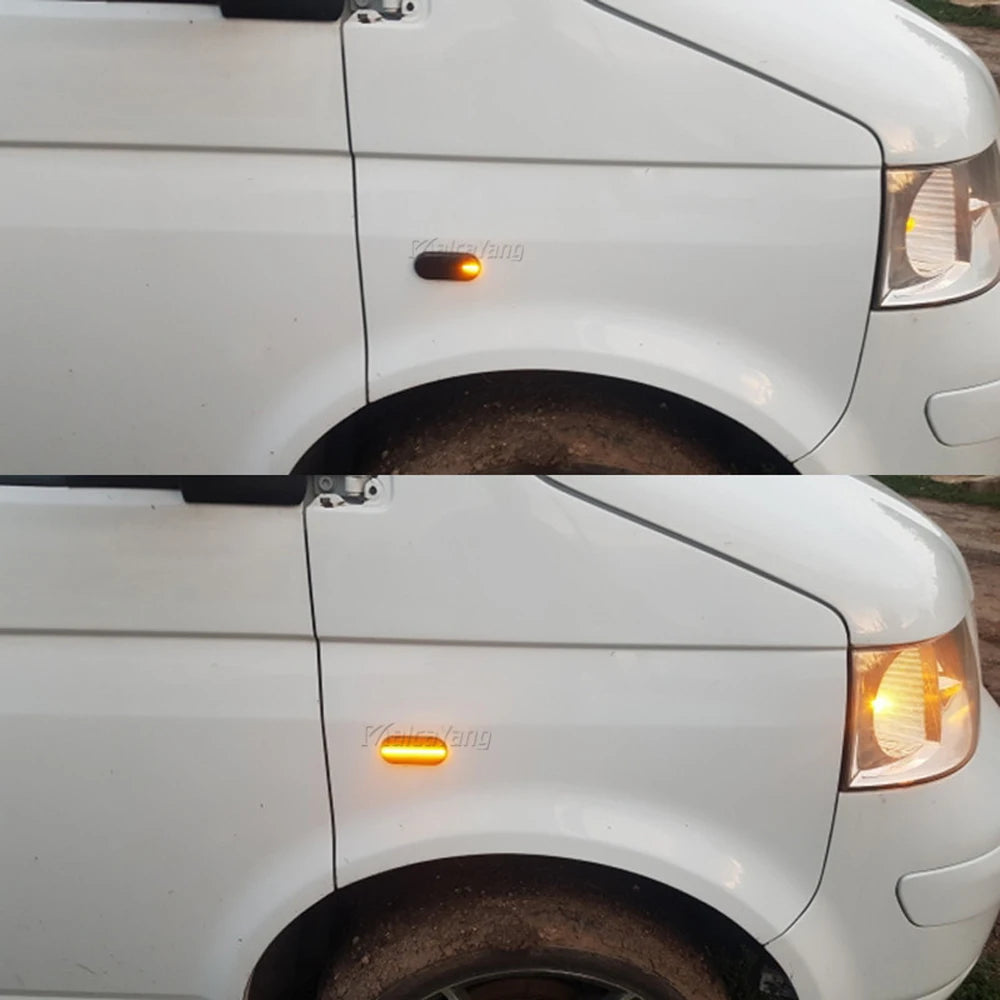 2PCS For VW Bora Golf 3 4 Passat 3BG Polo SB6 SEAT Ibiza Leon Skoda Ford LED Dynamic Side Marker Sequential Turn Signal Light