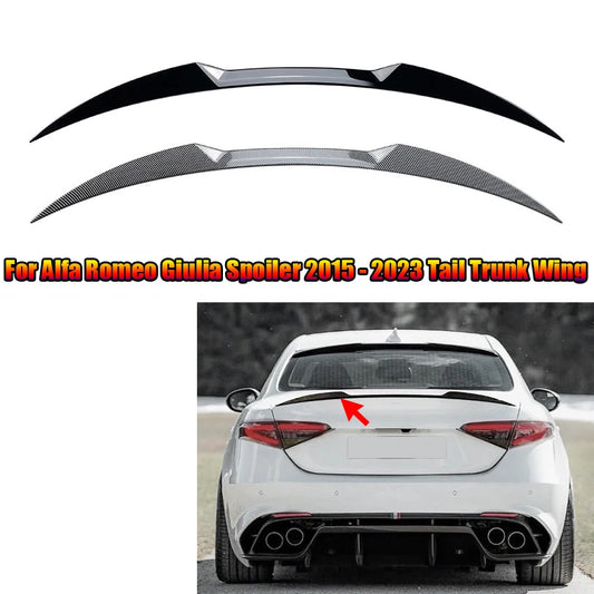 Car Rear Trunk Roof Spoiler Wings Fit For Alfa Romeo Giulia Sedan 2015-2023 Tail Trunk Wing Top Spoiler Wing Kit Protector