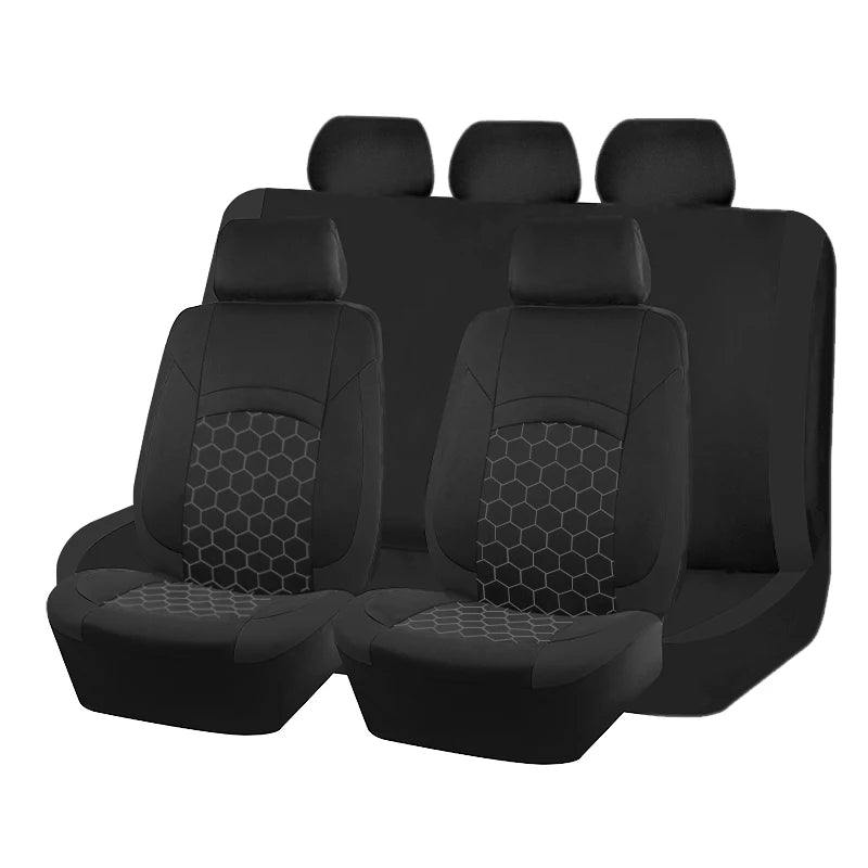 AUTO PLUS Universal Car Seat Covers Fit For Most Car Suv Truck Vans With Hexagonal Embroidery Car Accessories Interior